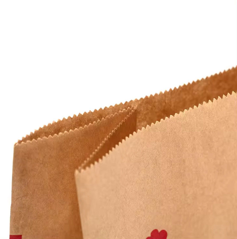 Unique Opening Design Easy Folding Convenient Kraft Paper Delivery Snack Packing With Custom Logo Fast Food Burger Bag