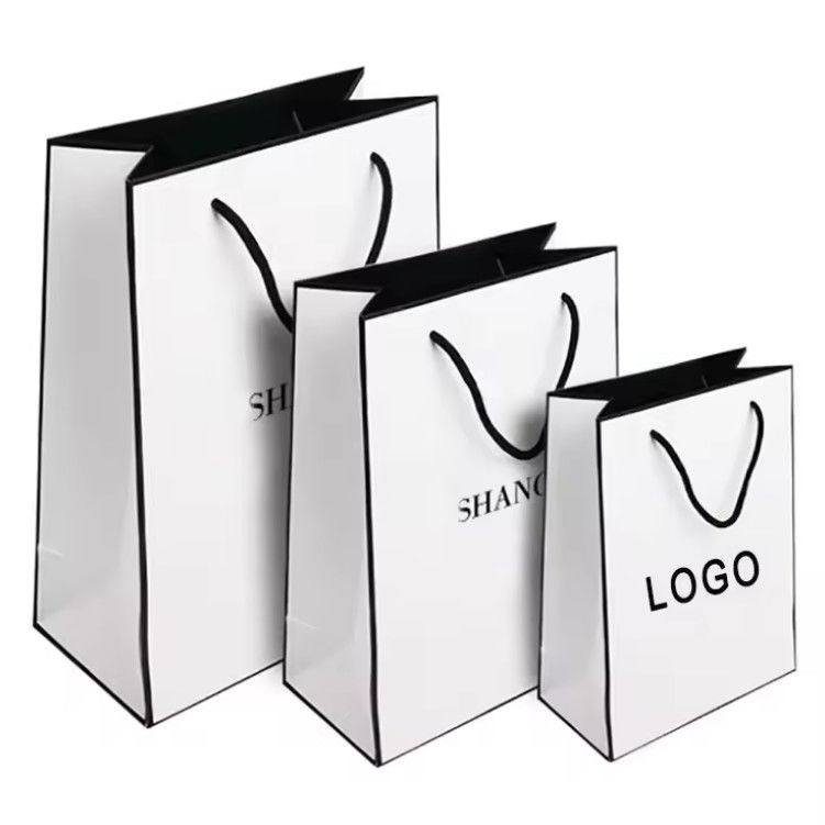 Free Design Beautiful Custom Logo Printing Art Paper Bag Gift Clothing Shipping Bag With Handle