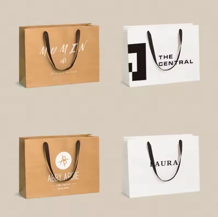 Free Design Beautiful Custom Logo Printing Art Paper Bag Gift Clothing Shipping Bag With Handle